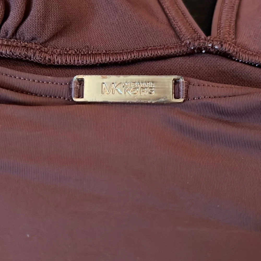Michael Kors brown gold studded swimsuit 12